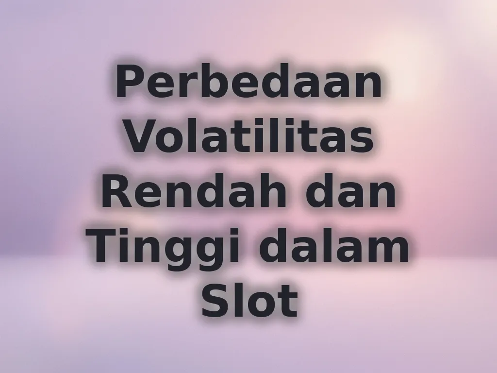 Perbedaan Volatilitas Rendah dan Tinggi dalam Slot